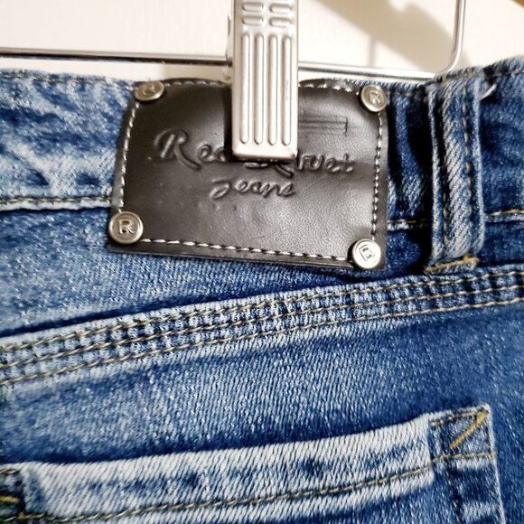 Red Rivet Blue Acid Wash Jean Shorts Size 13 - Picture 5 of 7